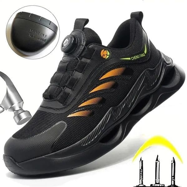 Rotary Buckle Security for Work Sneakers Women Breathable Steel Toe Shoes Safety Puncture-Proof Men Boots 240703CJ