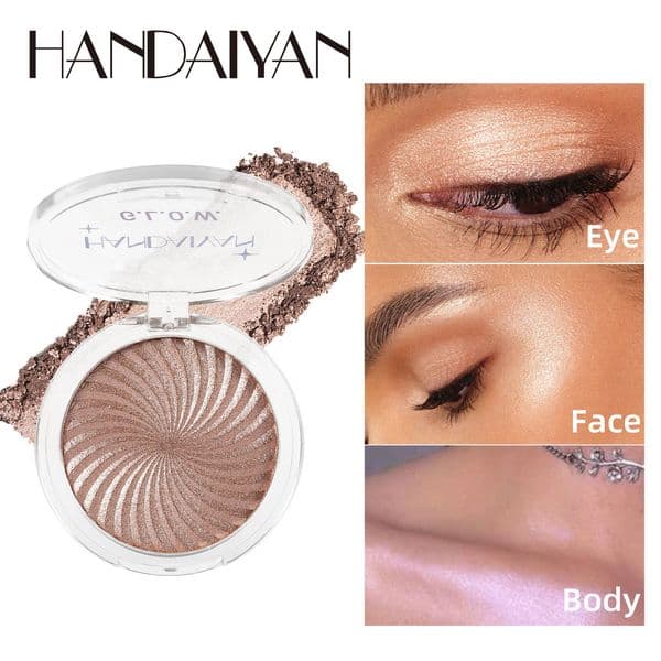 Handaiyan Shimmer Pressed Highlighter Powder Glitter Face Makeup Long-lasting Contour Bronzer 240710