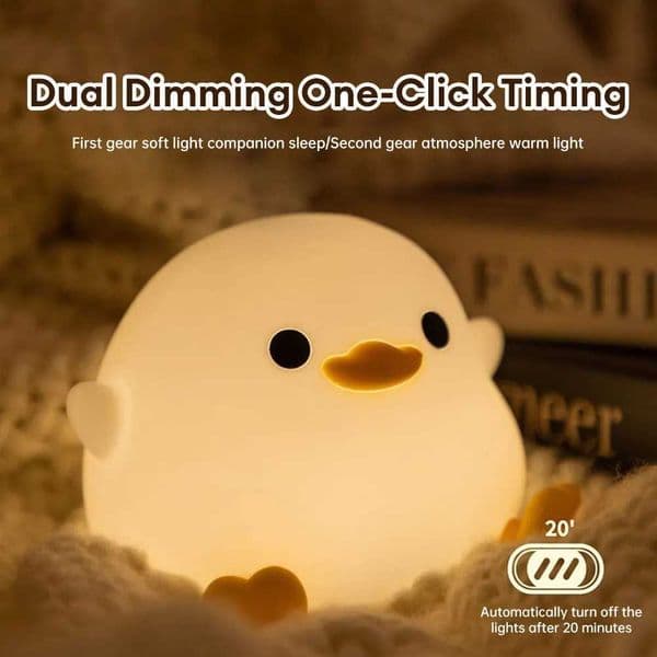 New Arrival LED Night Light Cute Duck Cartoon Animal Silicone Light USB Charging Childrens Touch Sensor Night Light for Birthday Gifts Z241025