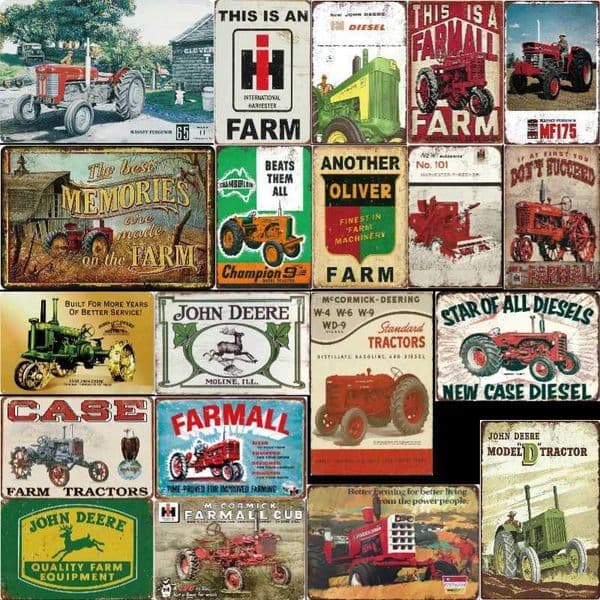 Farm Tractors Metal Tin Signs Farm Trucks Poster Vintage Wall Art Painting Plaque Art Craft Pub Bar Home Decor Metal Painting X260529