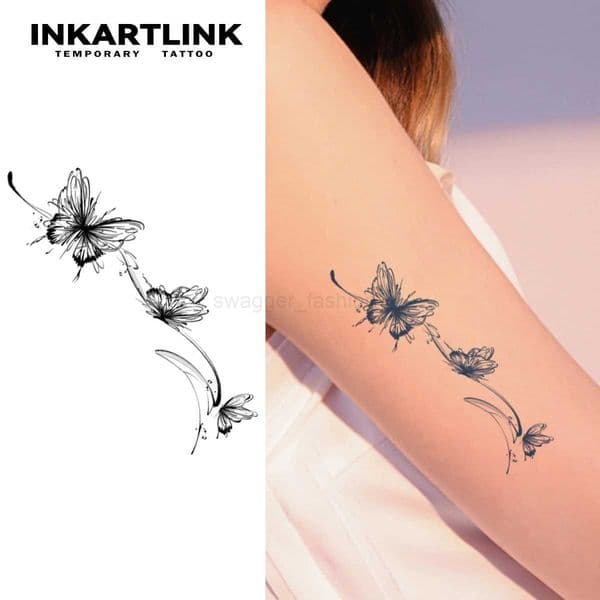 Butterfly temporary tattoo sticker waterproof magic tattoo lasts to 15 days fake tattoo semi permanent tattooB240713