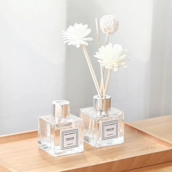Aroma Sanded Glass Bottles Reed Diffuser Set 50ml Essential Oil Rattan Ball Air Freshener Bathroom Deodorant Home Decor 240711Z260624