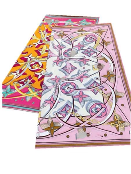 Luxury silk scarf Designers for women men New Style Top Brand headband classic L letter stole ring gift for Fairy print suitcase box soft scarf gift 7A quality