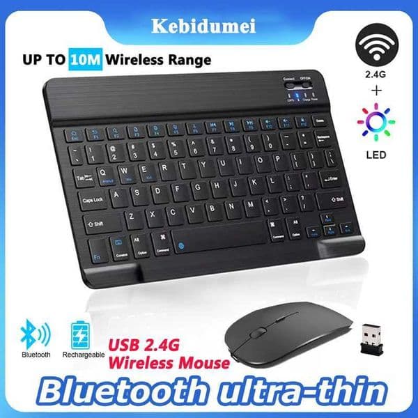 Mini Bluetooth Wireless Keyboard Mouse Set Rechargeable For Phone Tablet English Keyboards For Android ios Windows XP laptop PCM240715
