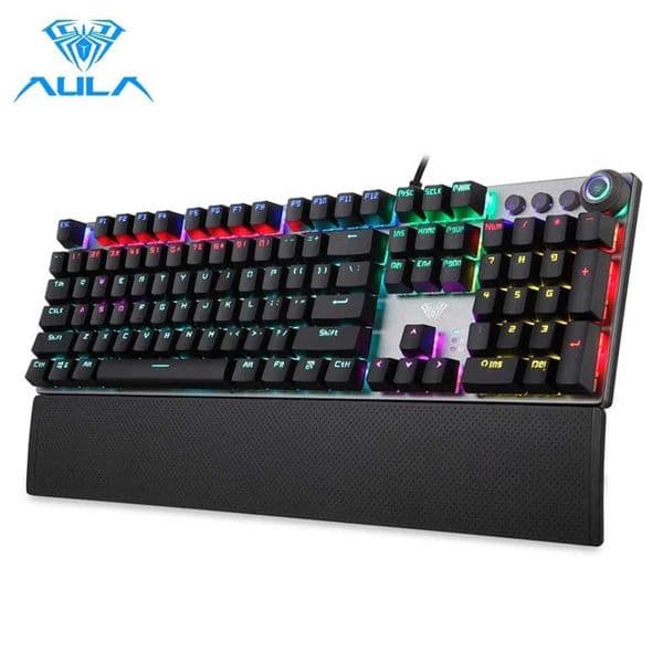 AULA Mechanical Keyboard 104 keys Blue Brown Black Switch Gaming Keyboards for Tablet Desktop Russian Hebrew Spanish KoreanM240715