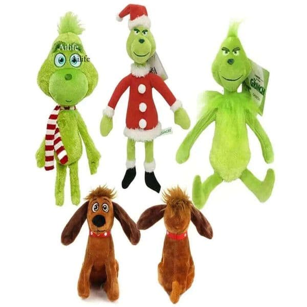 DHL How The Stole Toys Grinch Plush Max Dog Doll Soft Stuffed Cartoon Animal Peluche For Kids Christmas 0715