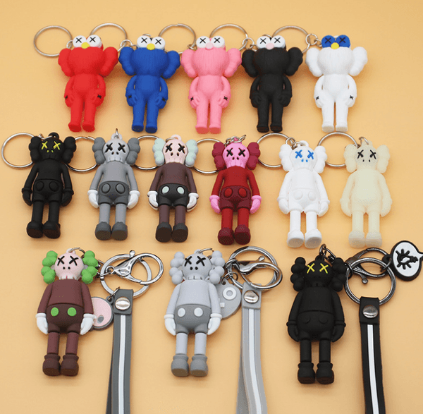 Luxury Designer Wallet Cartoon Doll Sesame Street Kaws Keychain Keyring Holder Fashion Desiger Key Chains Jewelry Accessories