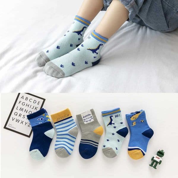 5 pairs/batch baby socks autumn warm cotton childrens socks cute girl cartoon animal boy baby socks baby clothing accessories W241030