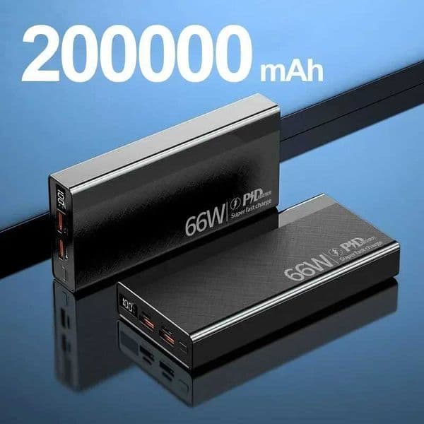 200000mAh Power Bank 66W Fast Charging Digital Display Rechargeable Battery Portable Suitable For IPhone Huawei SamsungV240715