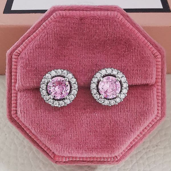 Designer Earrings Classic Round Colored Crystal Diamond Earrings Luxury Style Planet Design Ear Studs Zircon Earings Jewelry Accessories