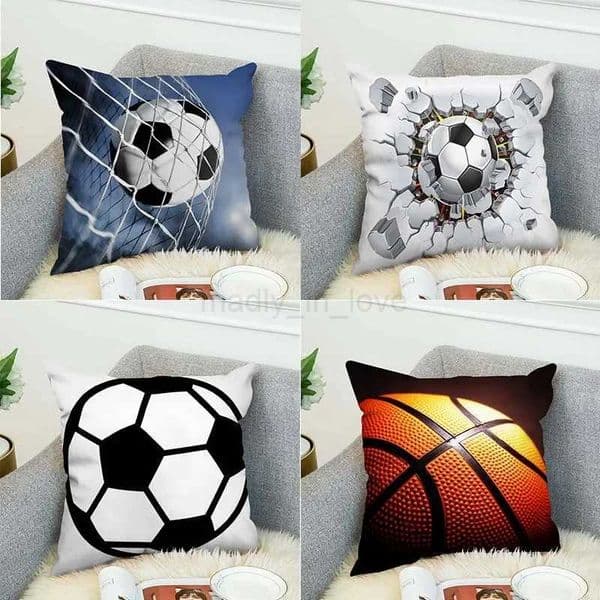 Cushion Cover Basketball Soccer Bed pillow Car Sofa pillowcaseM240717