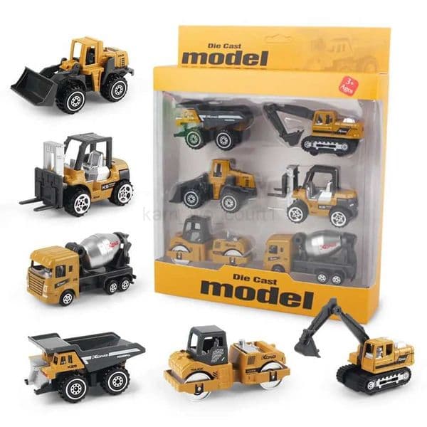 2026 New 6Pcs/Set Alloy Engineering Truck Toy Car Ic Construction Model Vehicle Loader Tractor Excavator Toys For 3 Years Boys Giftsm240717 Toy
