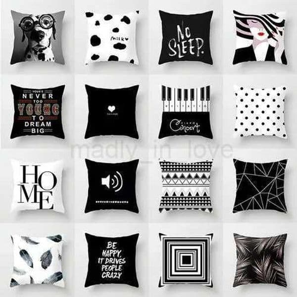 European-Style Black and White Geometry Portrait pillow Cover Living Room Sofa Waist Support Office Bed Head pillow 60x60M240717