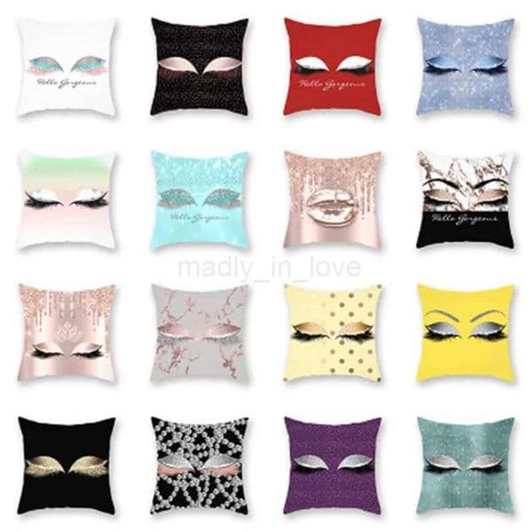 Peach Skin Plush pillowcase Nordic Style Eyelash Single Side Print Home Soft Cushion Cover And pillow CaseM240717
