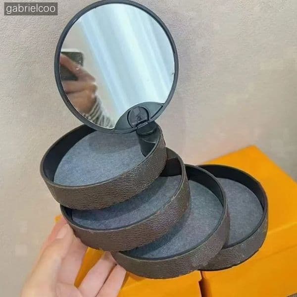 Top Rotating Jewelry Box Necklace with Mirror Jewelry Storage Box Multi-Layer Jewelry Bracelet Box Diamond Gift Boxs