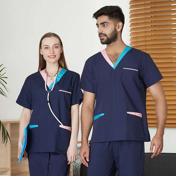 Niaa Hinn Scrub Set Two Piece Set Women Undefined Scrubs for Women Uniform New Arrival French Long Ventilation Fashion Loose Self-cultivation Short Bifurcated