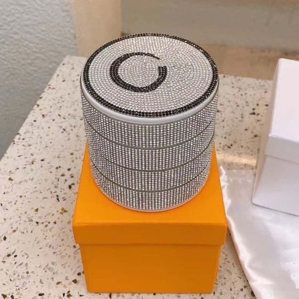 2026 Four Rotating Necklace With Mirror Storage Multi Layer Jewelry perfume Bracelet Diamond Embedded cologne Gift Box Free Shipping