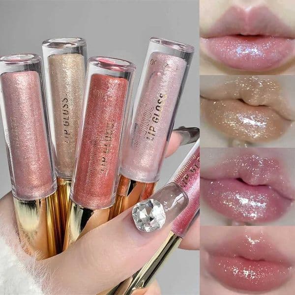 Pearl and diamond glitter lipstick lasting moisturizing gloss lipstick makeup mirror water gloss liquid lipstick W241101