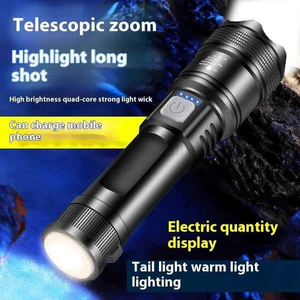 Powerful P50 LED Flashlight USB Reachargeable Tactical Torch Outdoor Emergency Fishing Camping Lantern 1200Mah Built in BatteryCL24o718