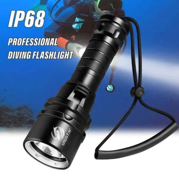 High Power Diving Flashlight IP68 Highest Waterproof Rating Professional Diving Light Powered by 18650 Battery With Hand RopeCL240718