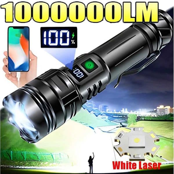 Powerful LED Flashlight Super Bright Rechargeable Portable Ultra Power Torch lamp Outdoor Emergency Camping LanternCL240718