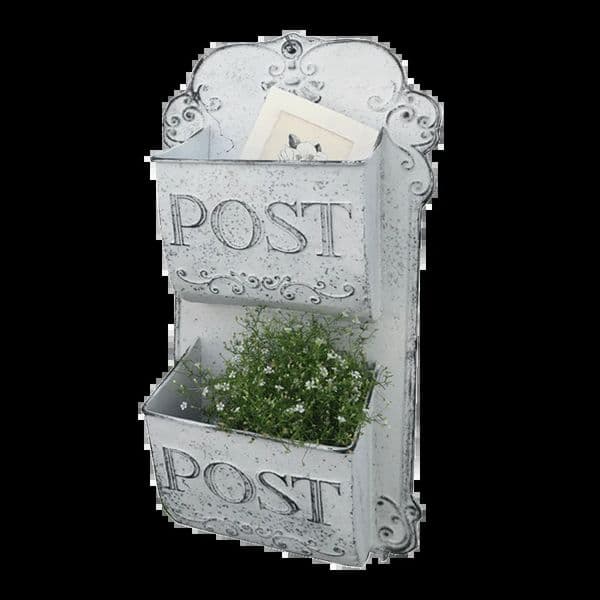 Outdoor Wall Mounted Mailbox Metal Letter Box French Rural Style Wind Storage Box Home Decoration Leaving Message 240718