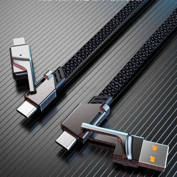 4 In 1 120W PD USB Type C Fast Charging Cable 10A Quick Charge Phone Data Line Cord For Iphone 13 14 Huawei Samsung USB-CCL240719