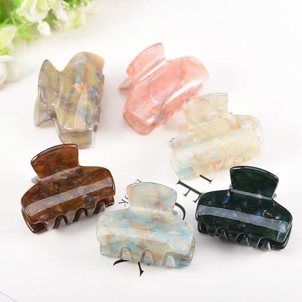 Korean version of medium and small size color acrylic hair clip women's bath hair ponytail clip hair clip jewelry women