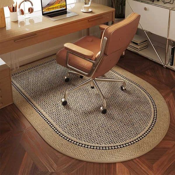 Study Swivel Chair Carpet Anti-slip Wear Floor Arched Protection Mat Office Computer Chair Bedroom Floor Rug Antique Style To