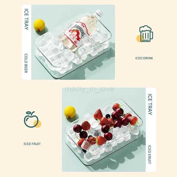 8 Grids Food Grade Silicone Mold Spherical Mold Ice Box With Lid Trays Drinks Whiskey Cocktails Kitchen Tools M240719