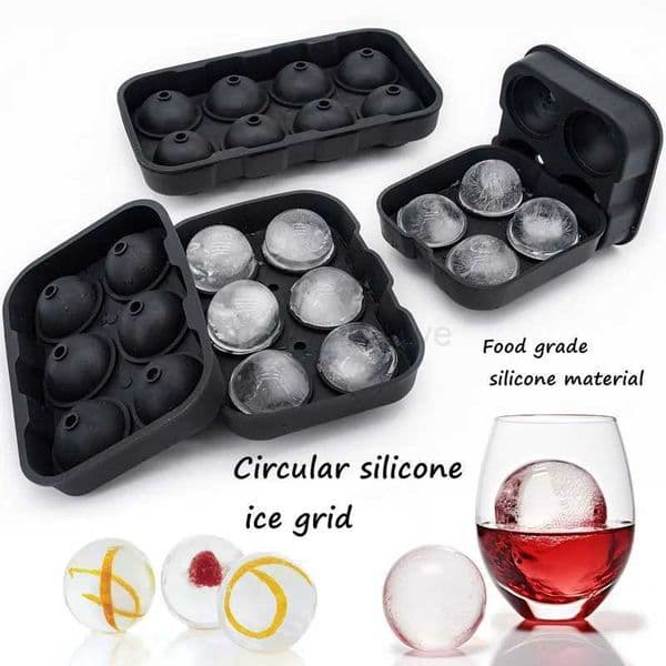 4/6/8 Grid Big Ball Square Ice Cube Mold Silicone Ice Cube Maker DIY Round Large Ice Cube Tray for Freezer Drinks Ball ModelM240719