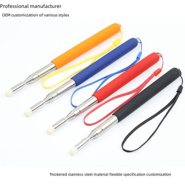 Touch screen telescopic pen for teachers stainless steel pointer electronic whiteboard teaching felt head 1 m stylus LED screen