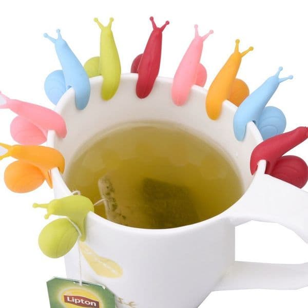 Amazon Silicone Snail Hanging Tea Bag Tea Cup Macaron Color Identification Pendant Squirrel Tea Bag Hanging Spot Wholesale