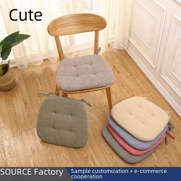 Summer Dining Chair Cushion Chair Cushion Thickened Cotton and Linen Four Seasons Universal Breathable Household Student Horseshoe Shape Chair Cushion