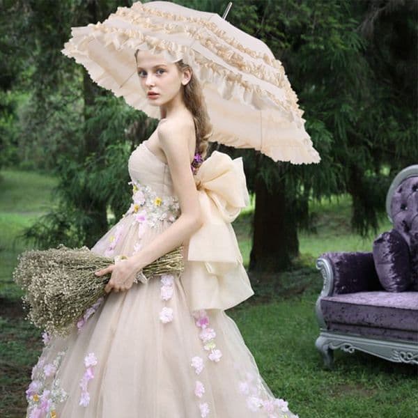 lolita cosplay Princess Umbrella lolita European-style Three-ring Parasol Western-style Wedding Bride Umbrella Straight Umbrella