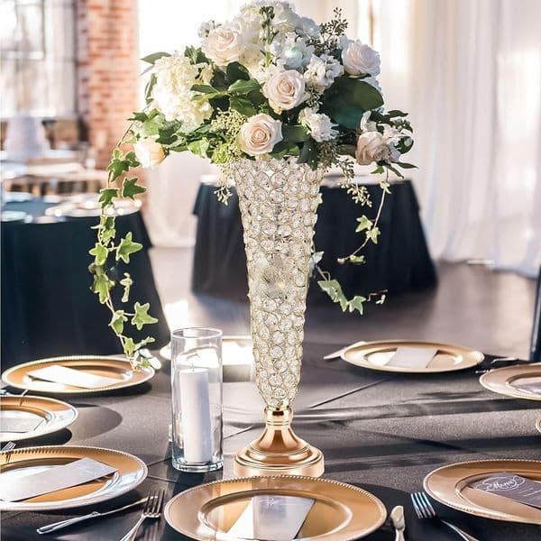 Cross-border desktop decoration vase wedding flower stand Crystal Vase decoration dinner party event birthday home decoration