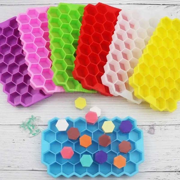 Honeycomb Ice Cube Creative DIY Silicone Ice Grid Stackable Honeycomb Ice Tray Mold Ice Box Kitchen Bar Tool SuppliesM240719