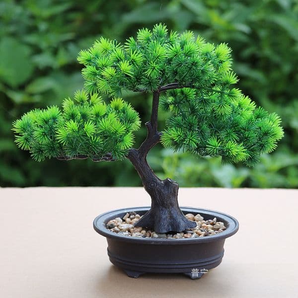 Chinese Zen Simulation fake pine tree welcome pine bonsai model room Exhibition Hall Hotel display green plant bonsai decorations