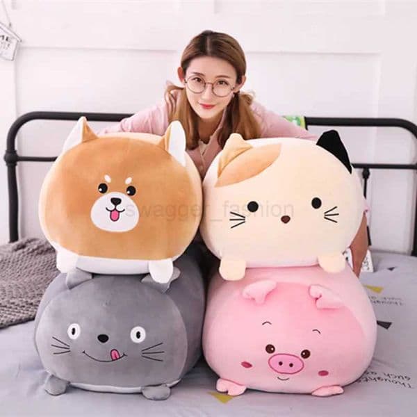 Hot Soft Animal Cartoon Pillow Cushion Cute Fat Dog Cat Penguin Pig Plush Toy Stuffed Lovely kids Birthday GiftB270720