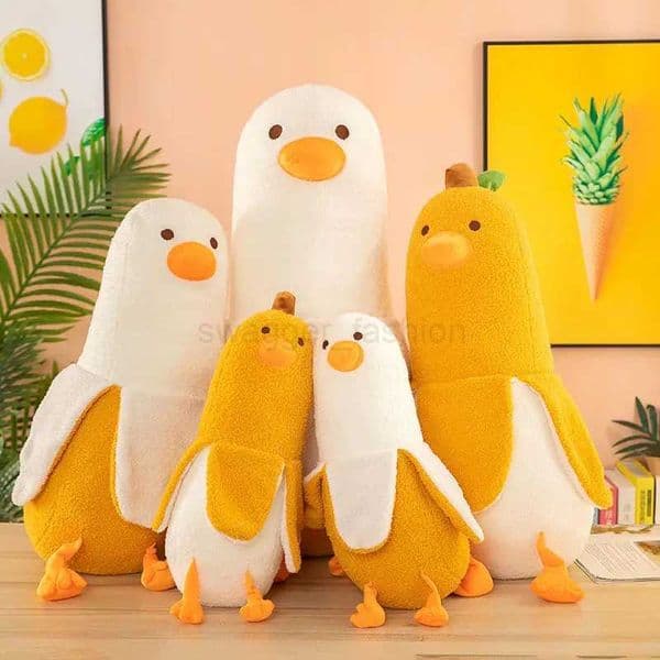 Banana Duck Plush Toy Soft Stuffed Hugging Pillow Cute Duck Plushie for Sleeping Banana Stuffed Animal Doll Gift for Kids GreenB270720