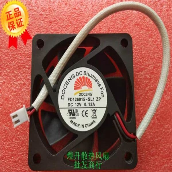 Original DOCENG 60*60*15 FD126015-SL1 ZP DC12V 0.13A 2 wire silent cooling fan