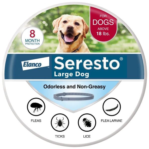 Large Dog Vet-Recommended Flea Tick Treatment & Prevention Collar for Dogs Over 18 lbs. | 8 Months Protection