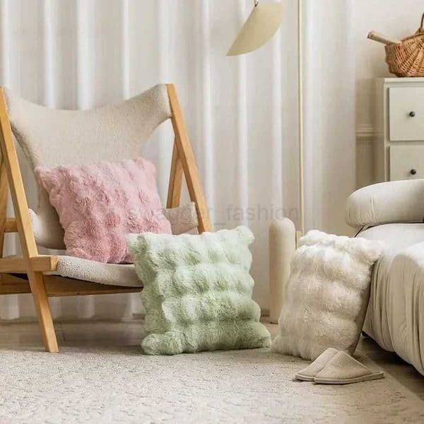 Pillowcase Decorative Home Pillows White Pink Retro Fluffy Soft Throw Pillowcover For Sofa Couch Cushion Cover 45x45 Pillow HugsB270720