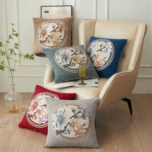 45x45cm Four Seasons Chenille Flower Cushion Cover Chenille Jacquard Pillow Case Home Decorative Pillowcase Office Sofa PillowB270720