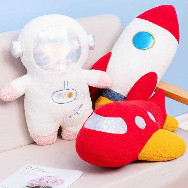 Kawaii Space Series Plush Toys Astronaut Spaceman Rocket Spacecraft Plane Stuffed Plush Doll Sofa Pillow Boys Kid Birthday GiftsB270720