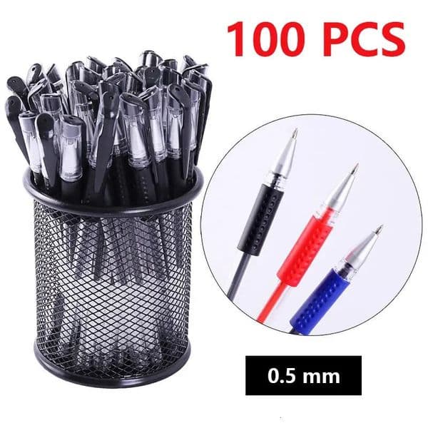 100 PCS Gel Pen Set 0.5mm Blue ballpoint pen Office School writing Supplies Kawaii korean stationery 240718