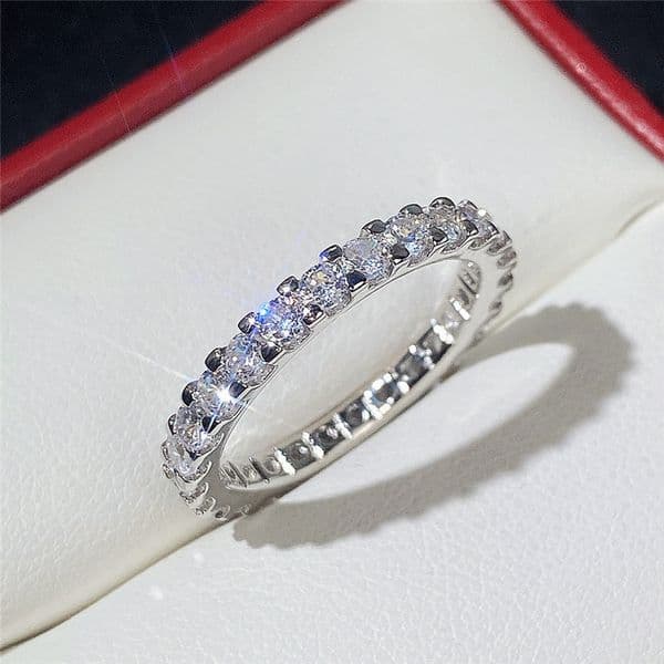 Designer Shiny Diamond Women Men Couple Ring Luxury Jewelry Ladies Girl Wedding Party Gift Accessories Size 5-12