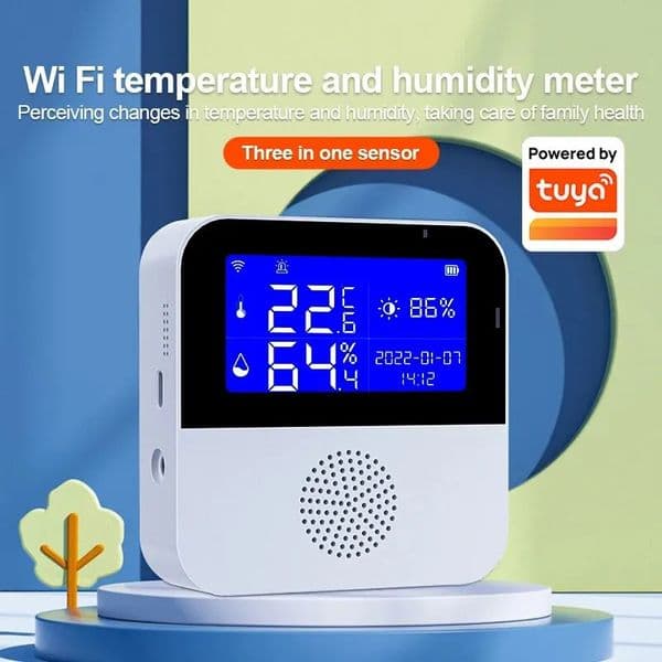 Tuya smart home WIFI temperature and humidity sensor alarm indoor and outdoor hygrometer thermometer detector supports Alexa Google Home 240710