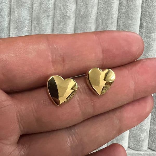 High polished girls original heart solid stud 316L Stainless Steel 18k Gold silver rose women earrings wedding party jewelry
