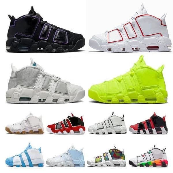 Basketball Shoes Men Women More Uptempos 96 Total Scottie Pippen White Varsity Red Green Black Bulls Blue Designer Trainers Sneakers